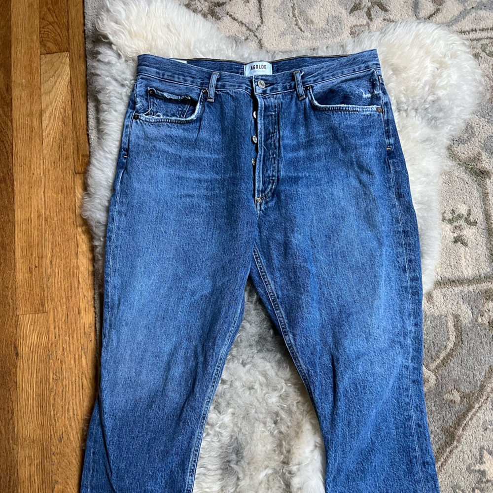 AGOLDE Riley High Rise Straight Crop Jeans